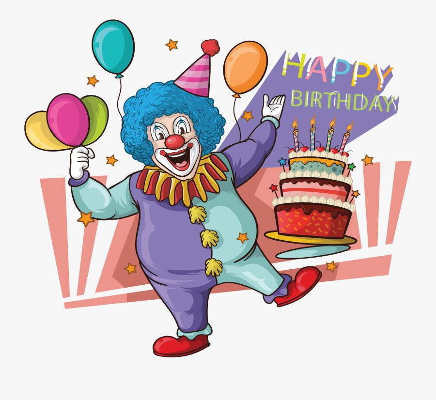 Birthday Cake Clown Happy - 生日 派對 插畫 , Free Transparent Clipart - ClipartKe...