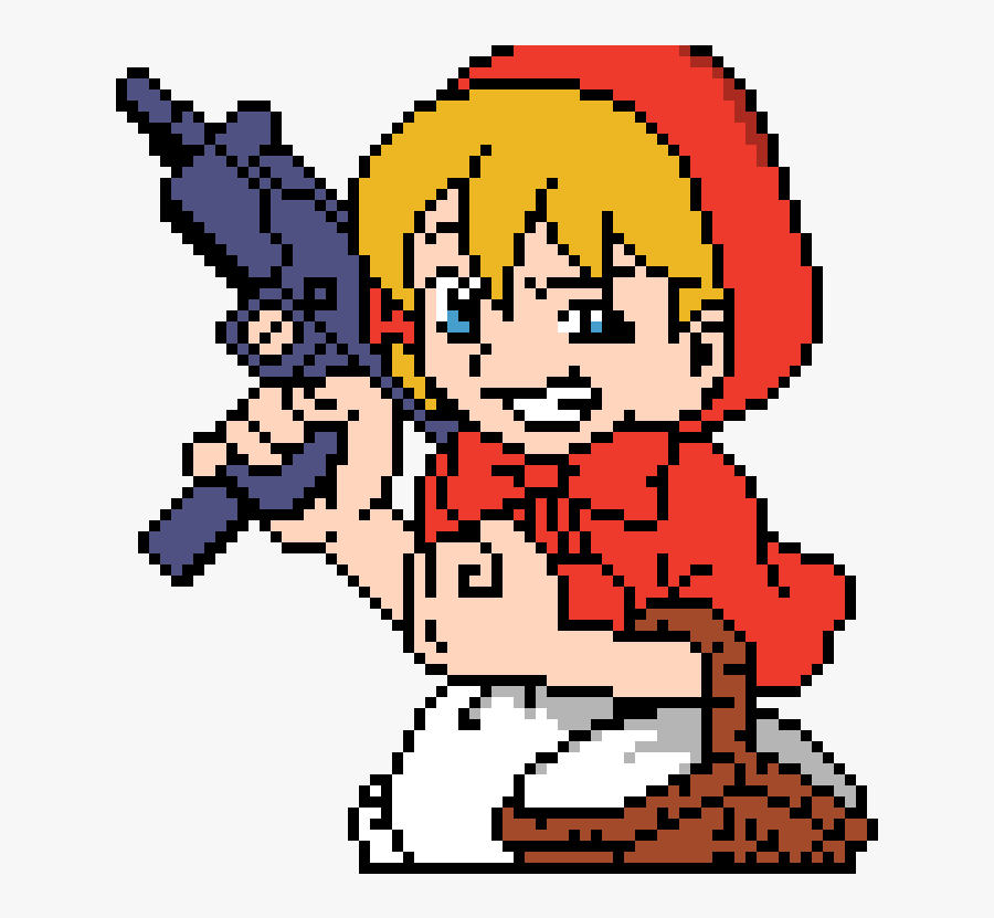 Girl With Gun - Minecraft Big Pixel Art, Transparent Clipart