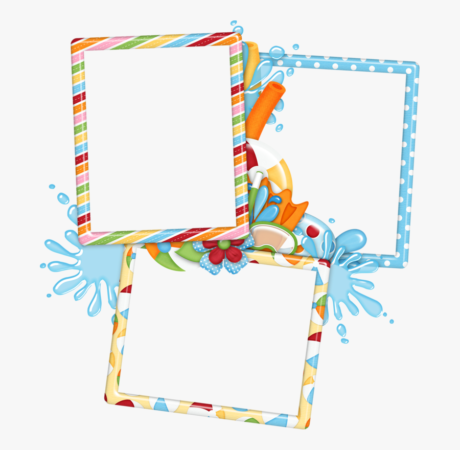 Swimming Clipart Frame - Png Birthday Scrapbook Frames, Transparent Clipart