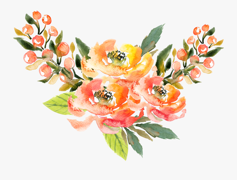 0℃素材41 Pattern Flower, Flower Patterns, Orange Flowers, - Orange Flowers Watercolor Png, Transparent Clipart