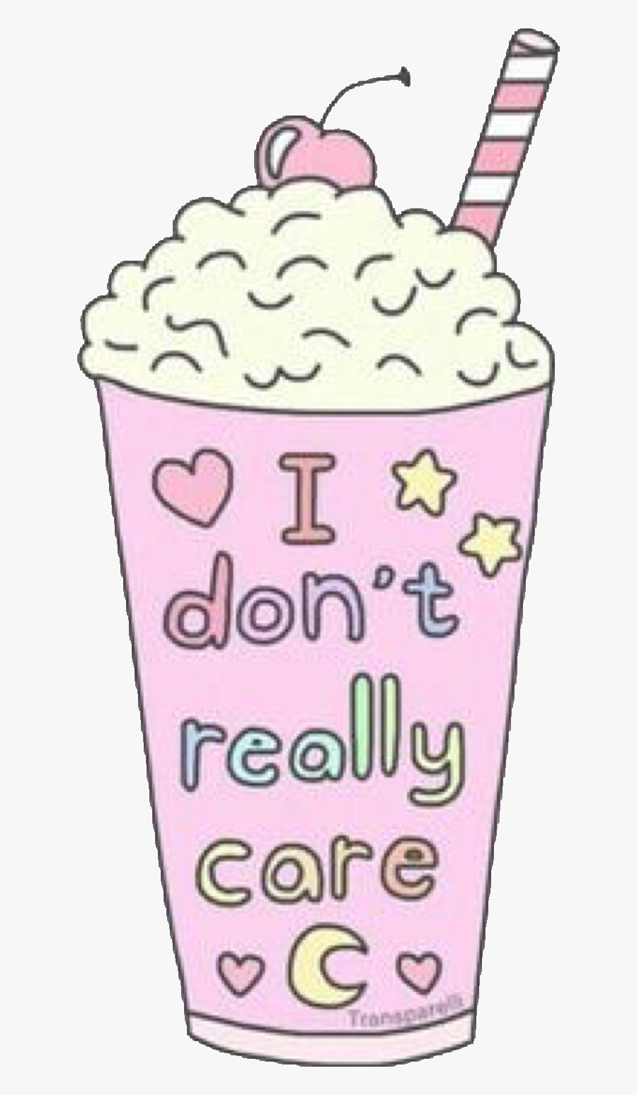 #idontcare #i #dont #care #yummy #starbucks #coffee - Dont Really Care Sticker, Transparent Clipart