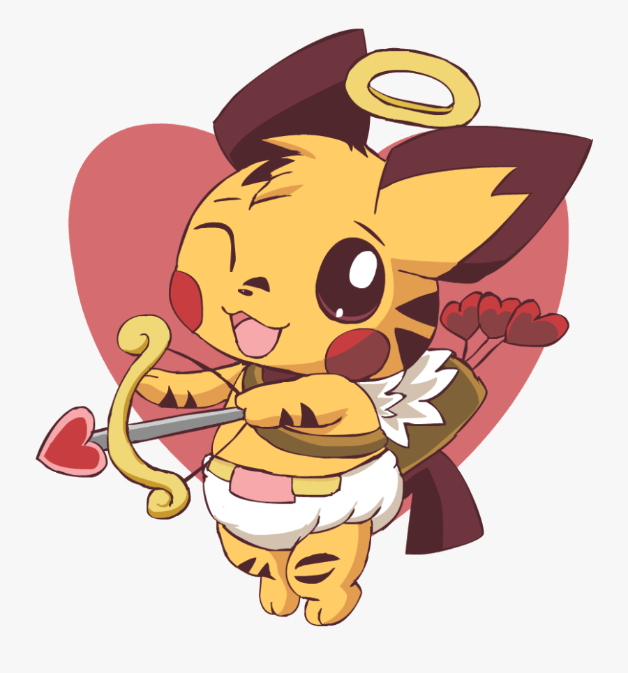 Valentines Day Clipart Pokemon - Pichu Love, Transparent Clipart