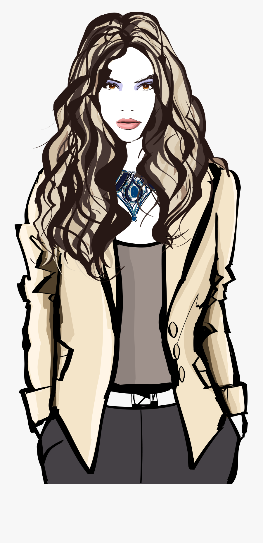 Transparent Photography Fashion - 女 模特 手繪, Transparent Clipart