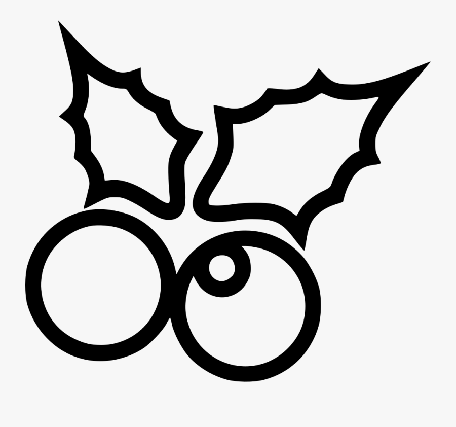 Holly - Line Art, Transparent Clipart
