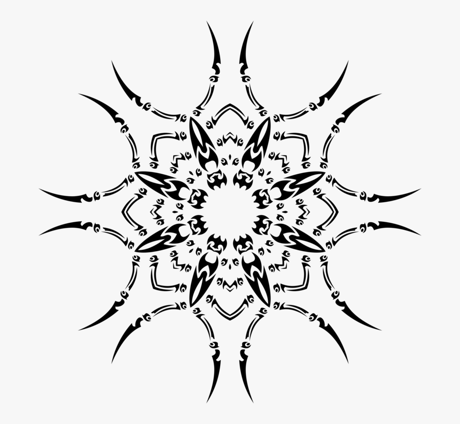 Symmetry,monochrome Photography,monochrome - Snowflake Stencil, Transparent Clipart