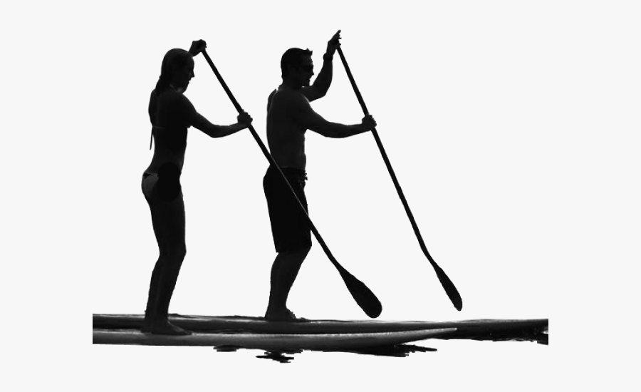 Paddleboard Silhouette Cliparts - Paddle Boarding Sup Silhouette, Transparent Clipart
