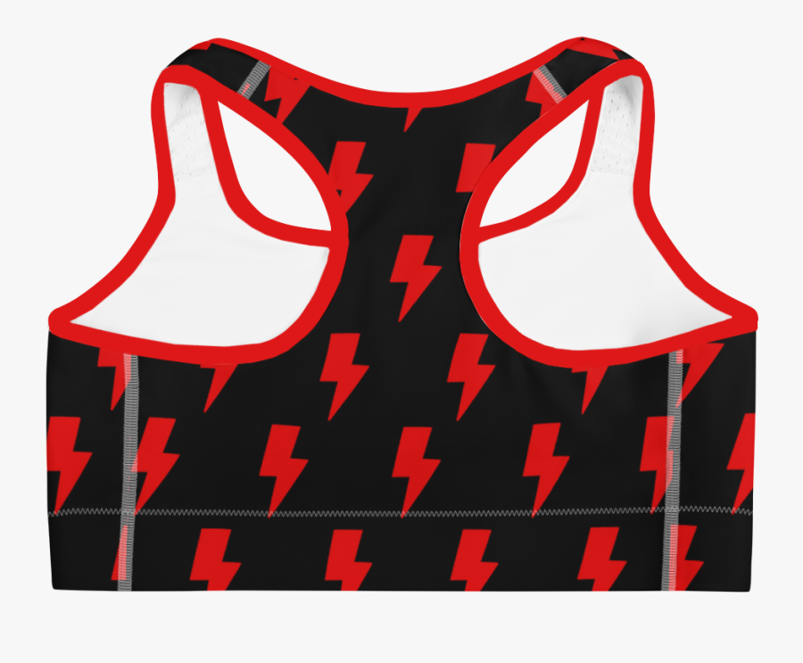 Black & Red Lightning Bolts Sports Bra - Sports Bra, Transparent Clipart