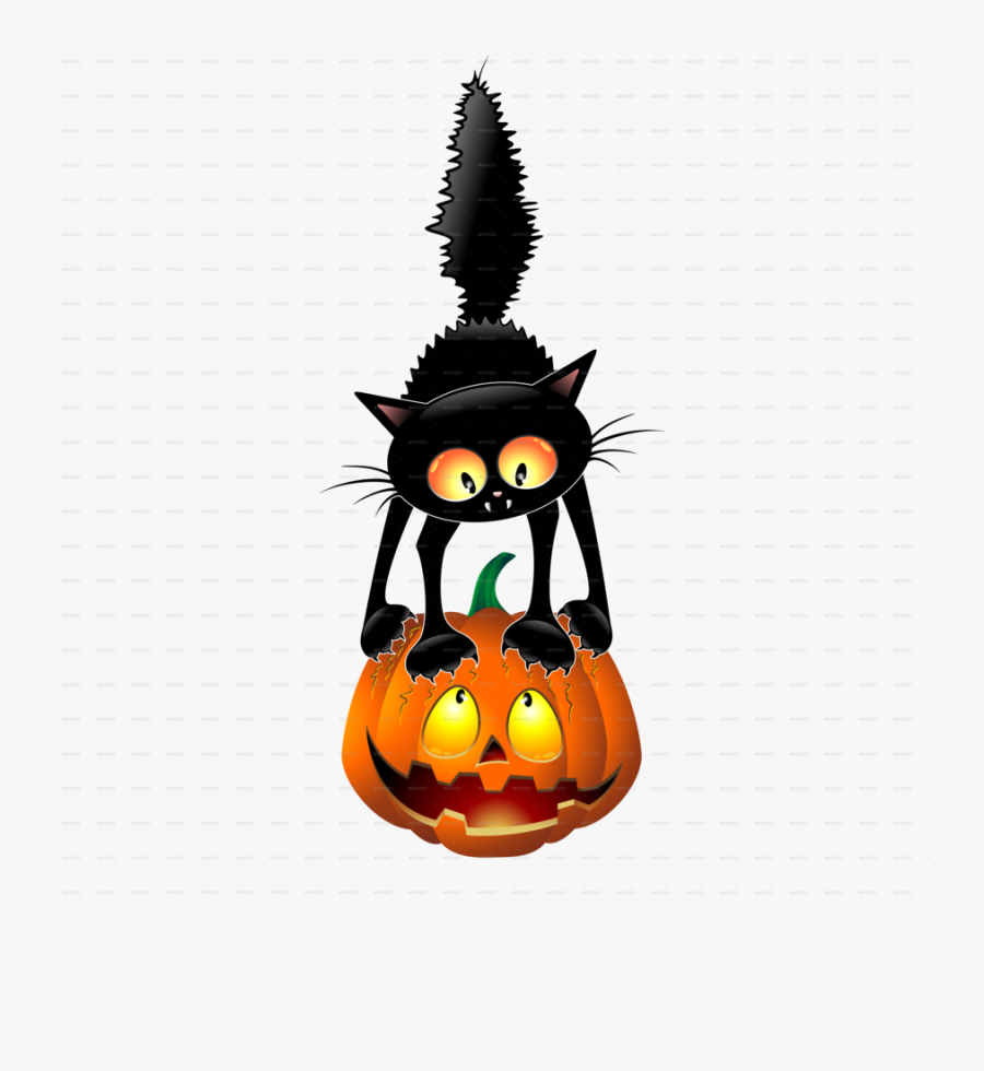 Halloween Cat Cartoon Clipart Cat Cartoon Clip Art - Small Halloween Clip Art, Transparent Clipart