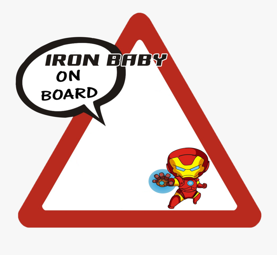 Personalised Iron Baby On Board Safety Sticker Car - Capitan America En Bebe, Transparent Clipart