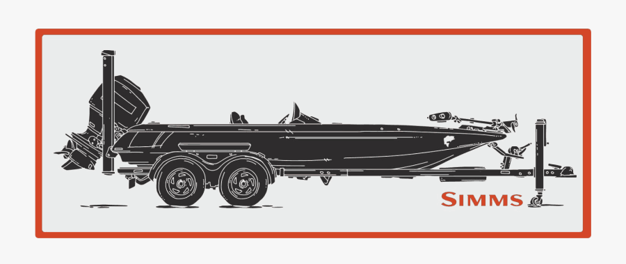 Simms Boat Bass Decal - Simms, Transparent Clipart