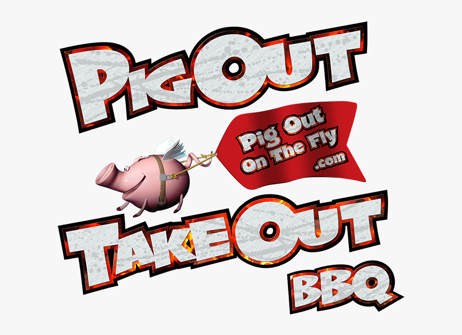 Pig Out Take Out Bbq - Cartoon, Transparent Clipart