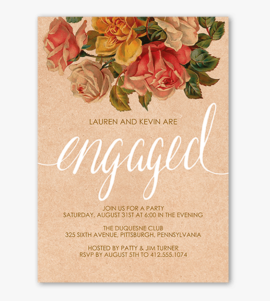 Clip Art Engagement Party Invitations Templates - Engagement Party Engagement Invitation Card For Mail, Transparent Clipart