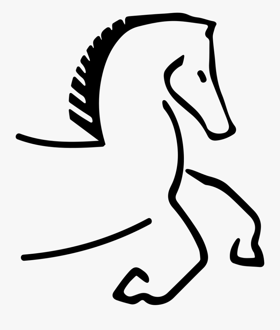 Horse Cartoon Outline Facing Right With Running Feet - Dibujo Fácil De Caballo Corriendo, Transparent Clipart