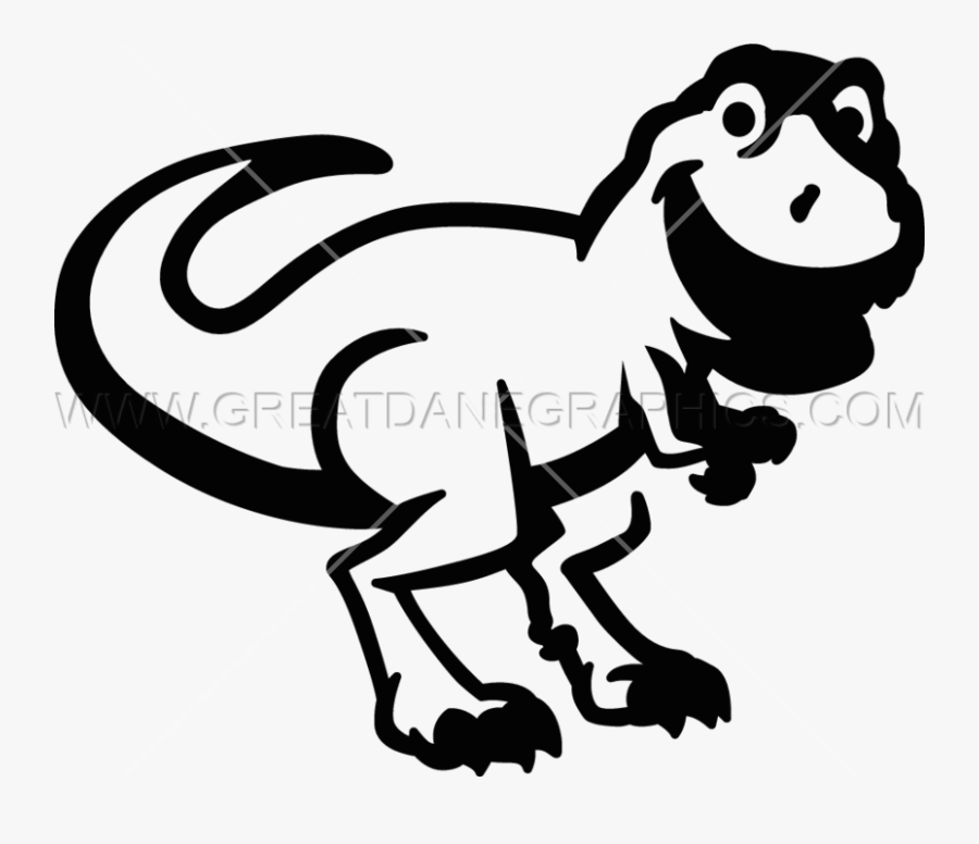 Tyrannosaurus Black And White Line Art Clip Art - Trex Free Embroidery, Transparent Clipart
