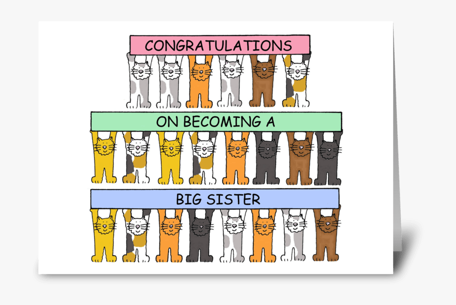 Congratulations On Becoming A Big Sister Greeting Card - Happy Retirement From All Of Us, Transparent Clipart