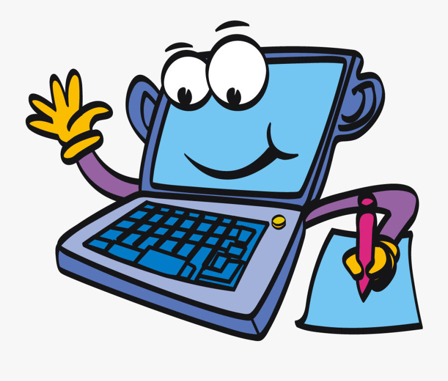 Computer Cartoon Laptopputer Clipart - Pc, Transparent Clipart