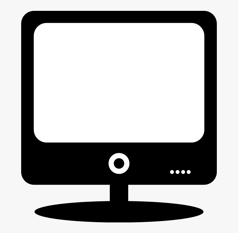 Clipart - Computer Monitor - Computer Clipart Black And White Png, Transparent Clipart