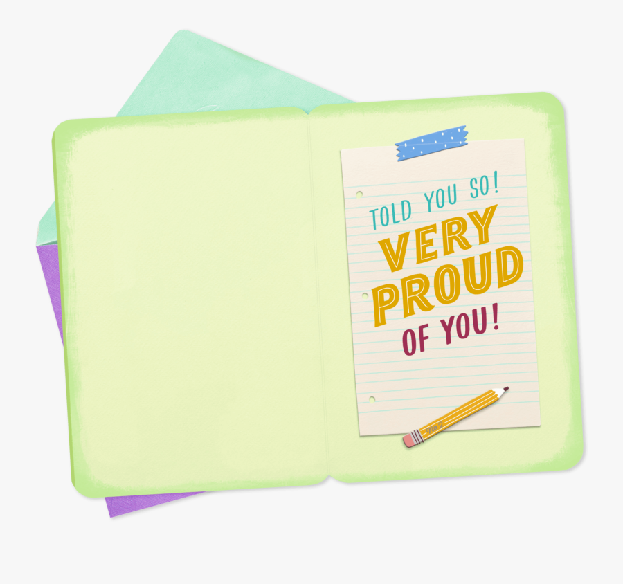 Very Proud Congratulations Card For Kid - Paper, Transparent Clipart