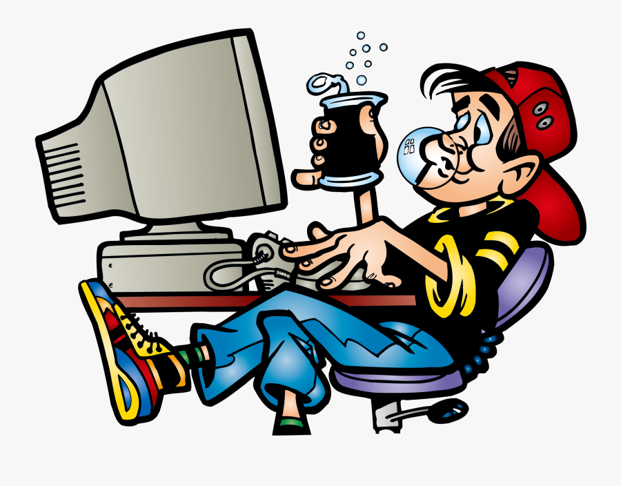 Administrator Clip Art Drinking - Food And Drink At The Computer, Transparent Clipart