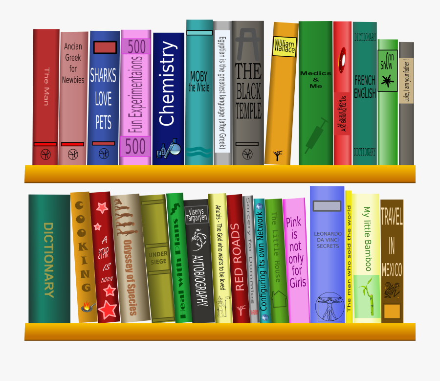 Many Books On The Shelf Vector Clipart Image - Library Shelf Clipart, Transparent Clipart