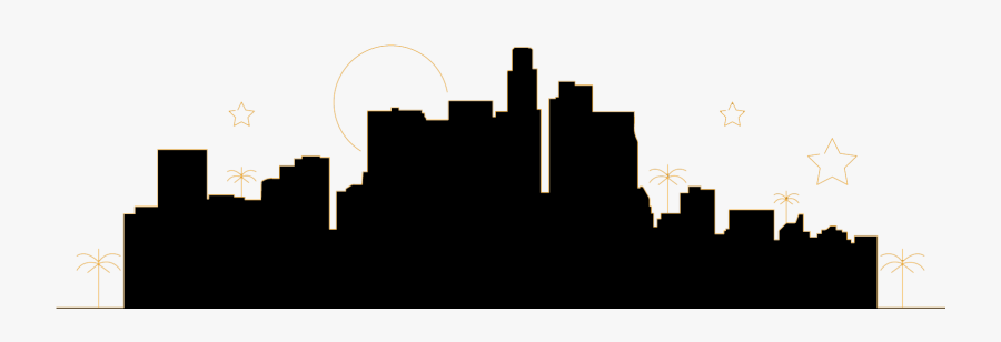 Skyline Clipart Broadway - Hollywood Skyline Silhouette Graphic, Transparent Clipart