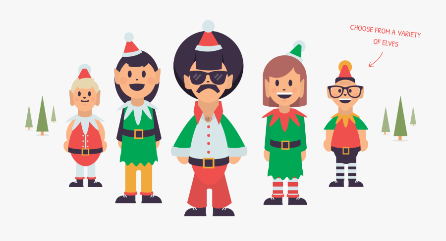 Elfmail Choose From A Collection Of Santas - Cartoon, Transparent Clipart