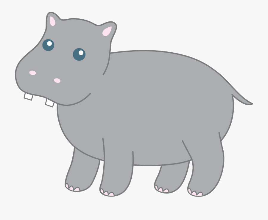 Transparent Zoo Animals Clipart - Hippo Clip Art Cute, Transparent Clipart