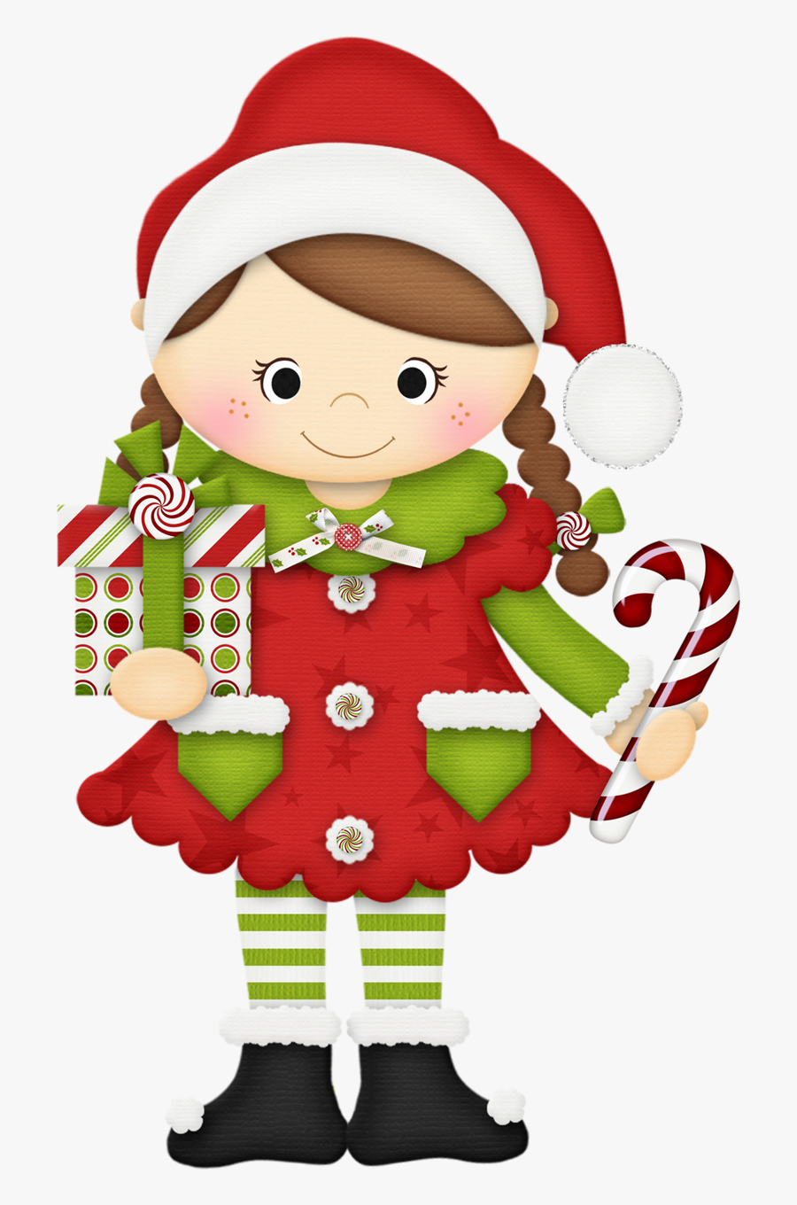 Elf Clipart Monogram - Menina Natal Png, Transparent Clipart