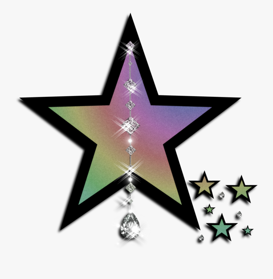 Hollywood Star Clipart - Pink And Black Stars, Transparent Clipart