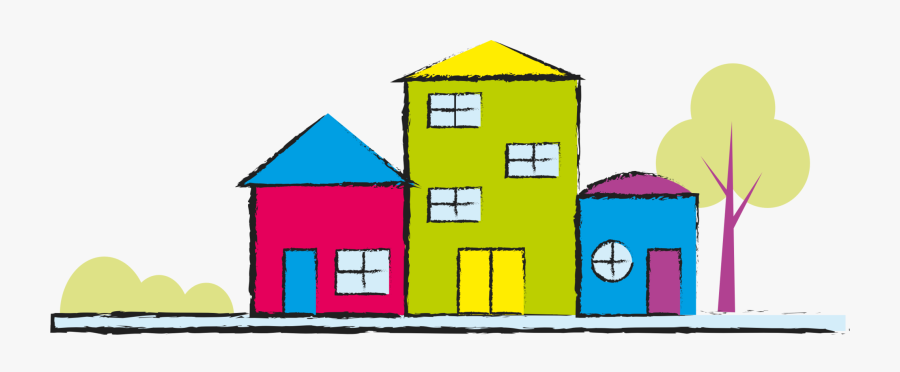 Art,area,house - Street With Houses Clipart, Transparent Clipart