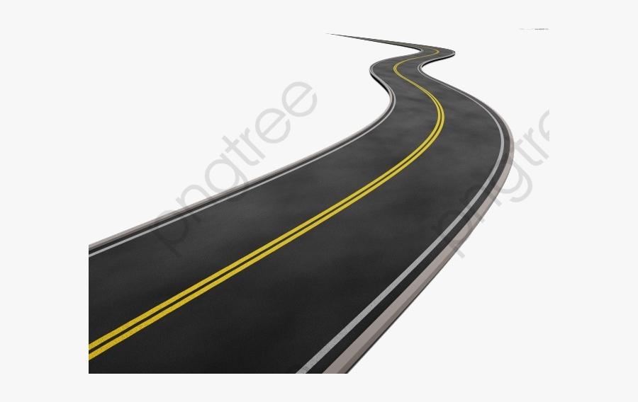 Cartoon Hand Painted Curved Road Png, Cartoon Clipart, - Road Transparent Background, Transparent Clipart