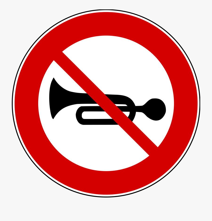 No Blowing Of Horn Sign, Transparent Clipart