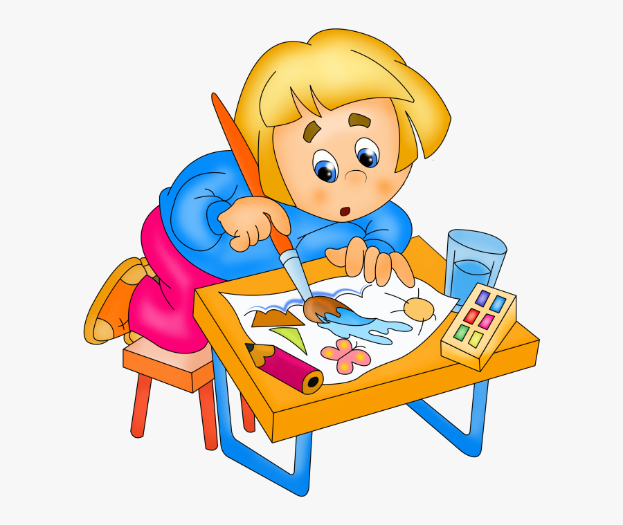 Transparent Childcare Clipart - Child Painting Clipart, Transparent Clipart