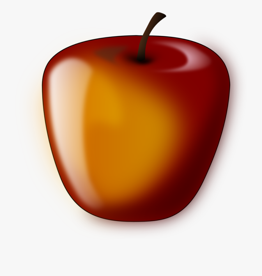 Red Shaded Apple Svg Clip Arts - Apple, Transparent Clipart