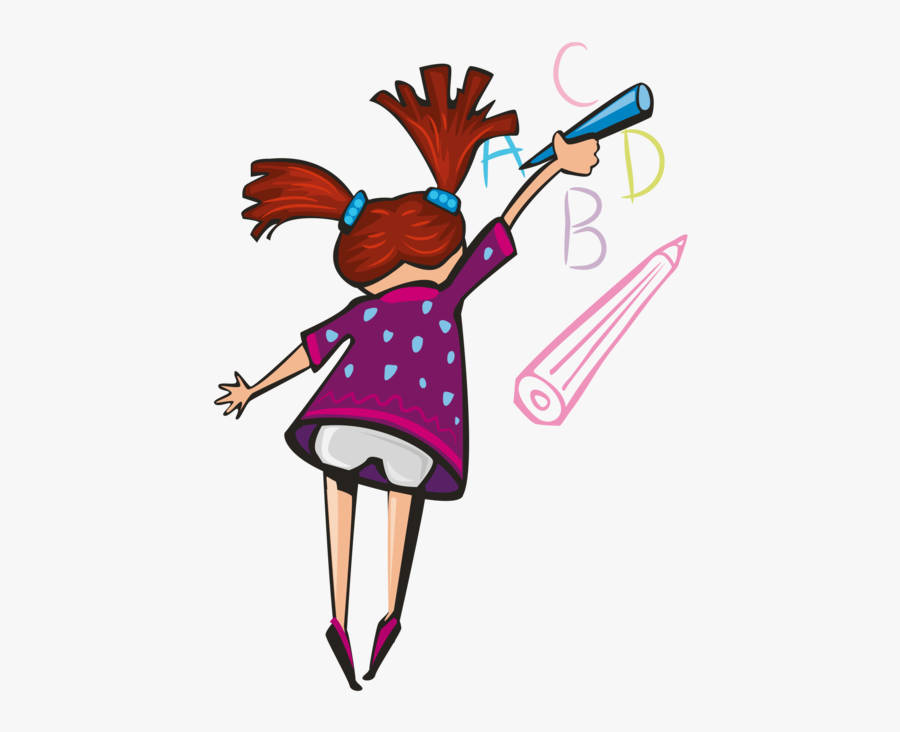 Pink,art,fictional Character - Skriving I Skolen, Transparent Clipart