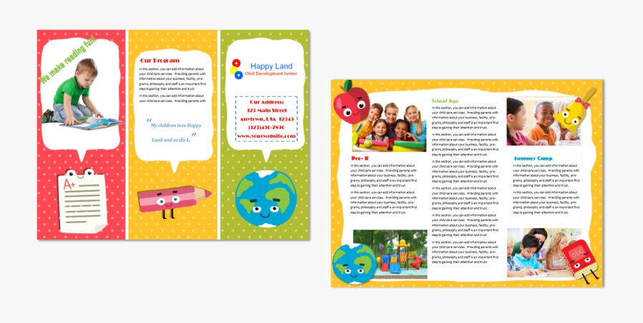 Clip Art Child Care Brochure Templates - Child Care Brochure, Transparent Clipart