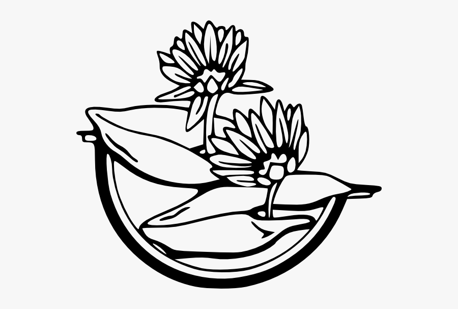 Water Lily Svg Clip Arts - Water Lily Clipart Black And White, Transparent Clipart