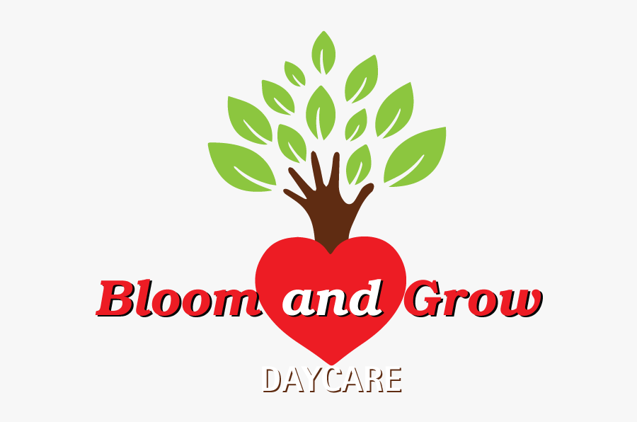 Bloom N Grow Daycare Kids Playgroup Logo - Hand Tree, Transparent Clipart