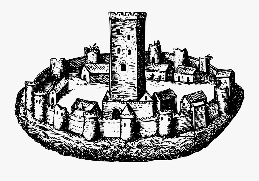 Building,monochrome Photography,black And White - Fortified Clipart, Transparent Clipart