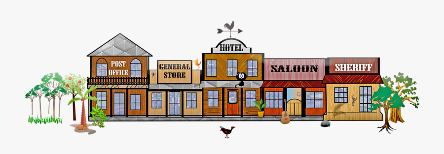 Wild West Town, Western, Cowboys, Rusty - House, Transparent Clipart