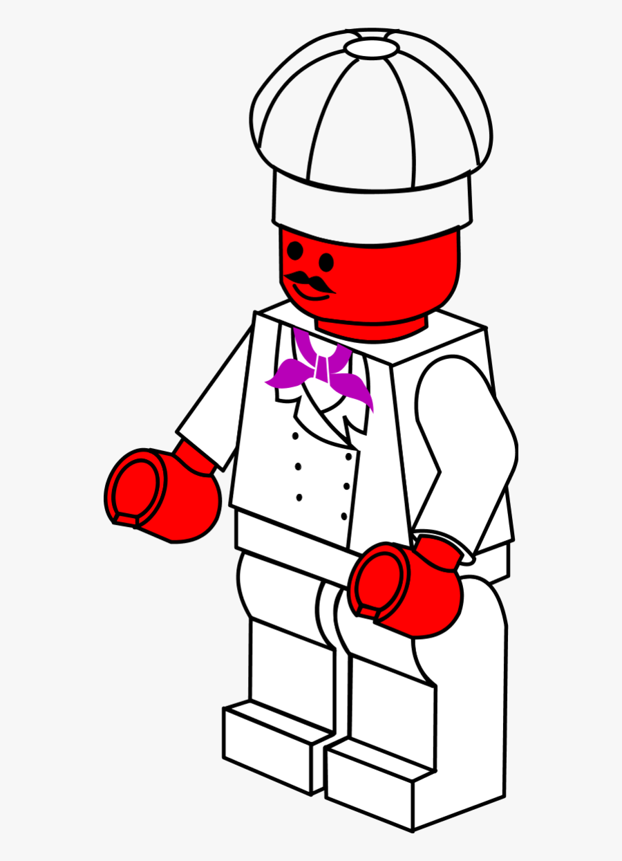 Lego Town Chef - Firefighter Coloring Page, Transparent Clipart