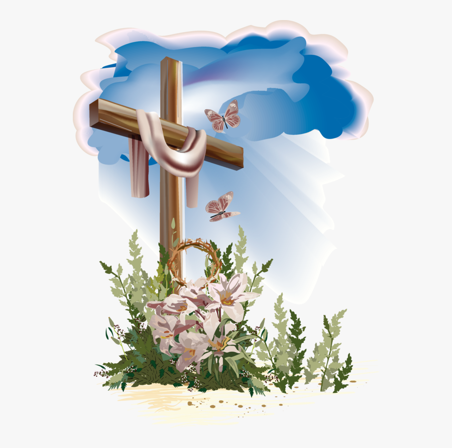 25 Christian Cross Landscape Flowers Pictures And Ideas - Holy Cross And Flowers, Transparent Clipart