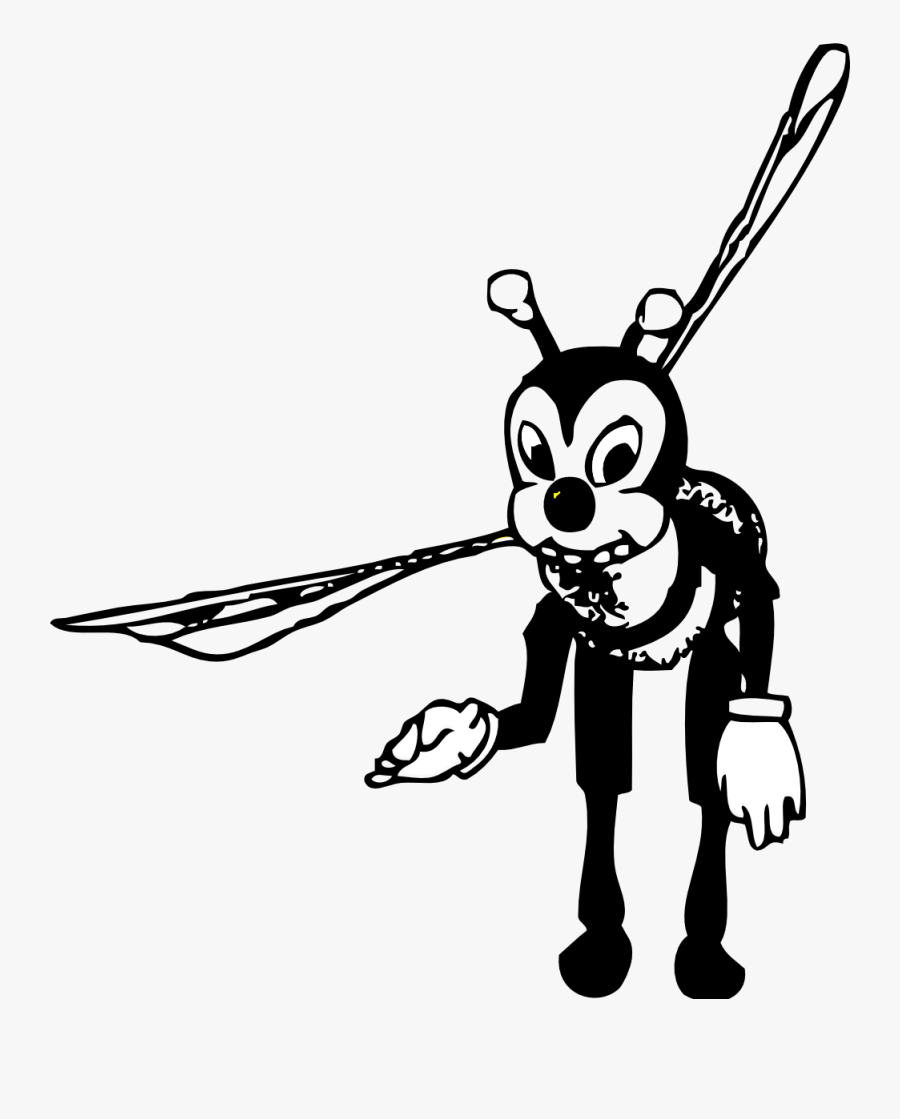 Bumble Bee Black White Line Art 555px - Clip Art, Transparent Clipart