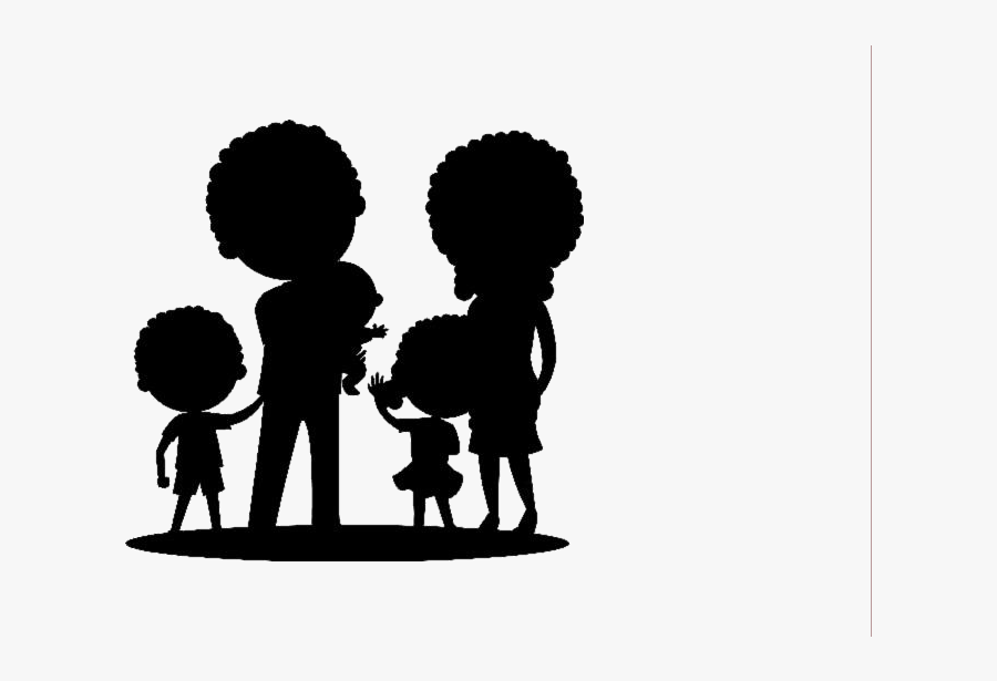 Happy Family Clipart Png Black And White - Silhouette, Transparent Clipart