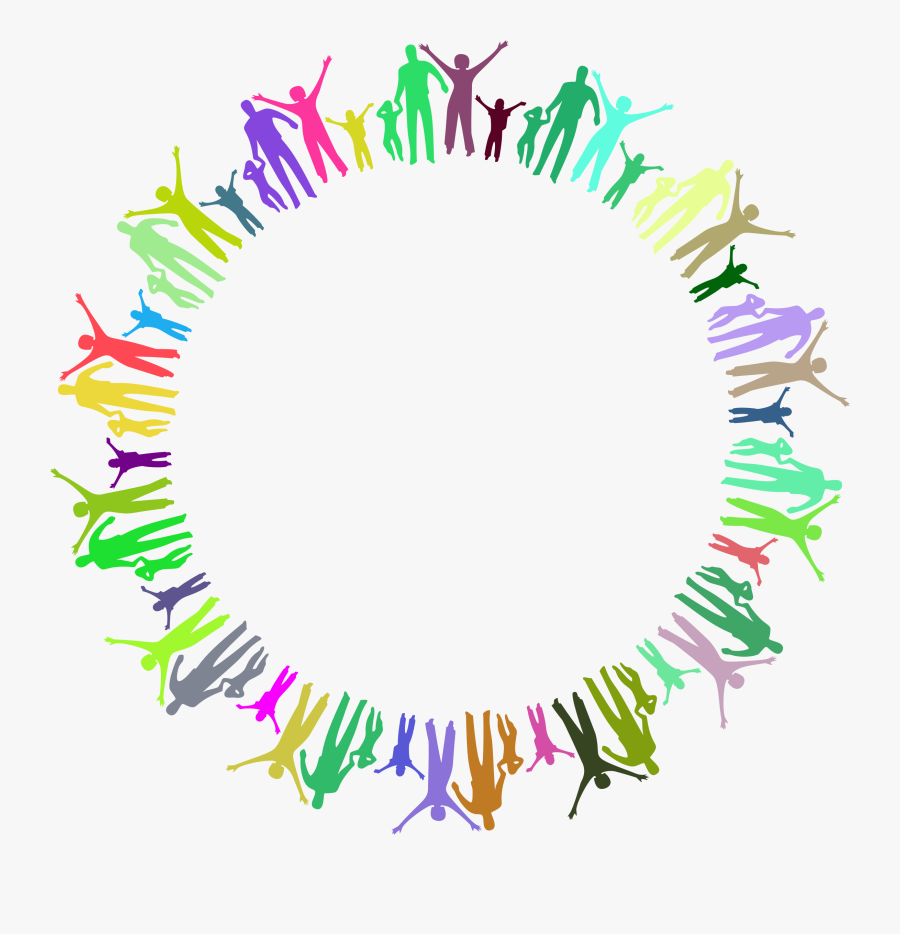 Text,artwork,graphic Design - Circle Of People Silhouette, Transparent Clipart