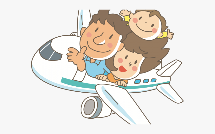 Family In Airplane Clipart, Transparent Clipart