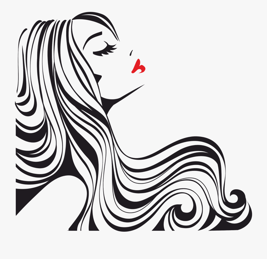 Clip Art Silhouette Hair Salon - Silueta De Rostro De Mujer, Transparent Clipart