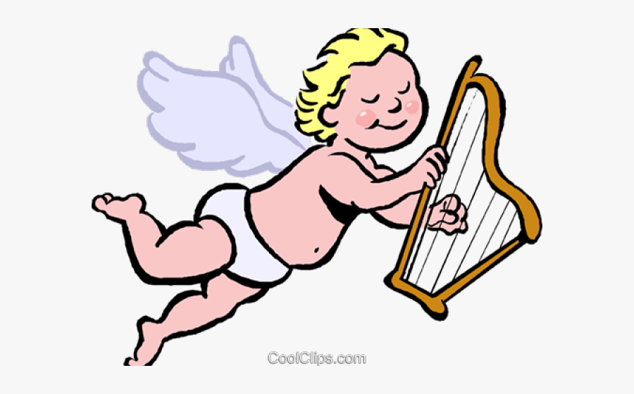 Harp Free On Dumielauxepices - Angel Playing Harp Png, Transparent Clipart