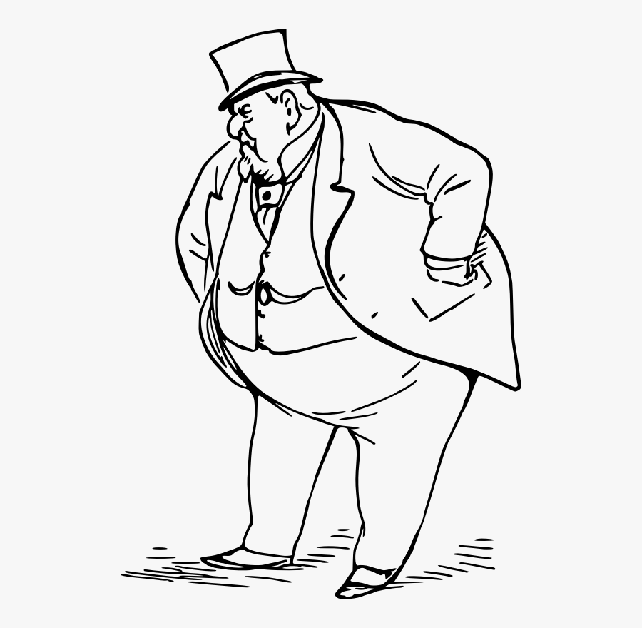 Man Medium Image Png - Fat Man Clipart Black And White, Transparent Clipart