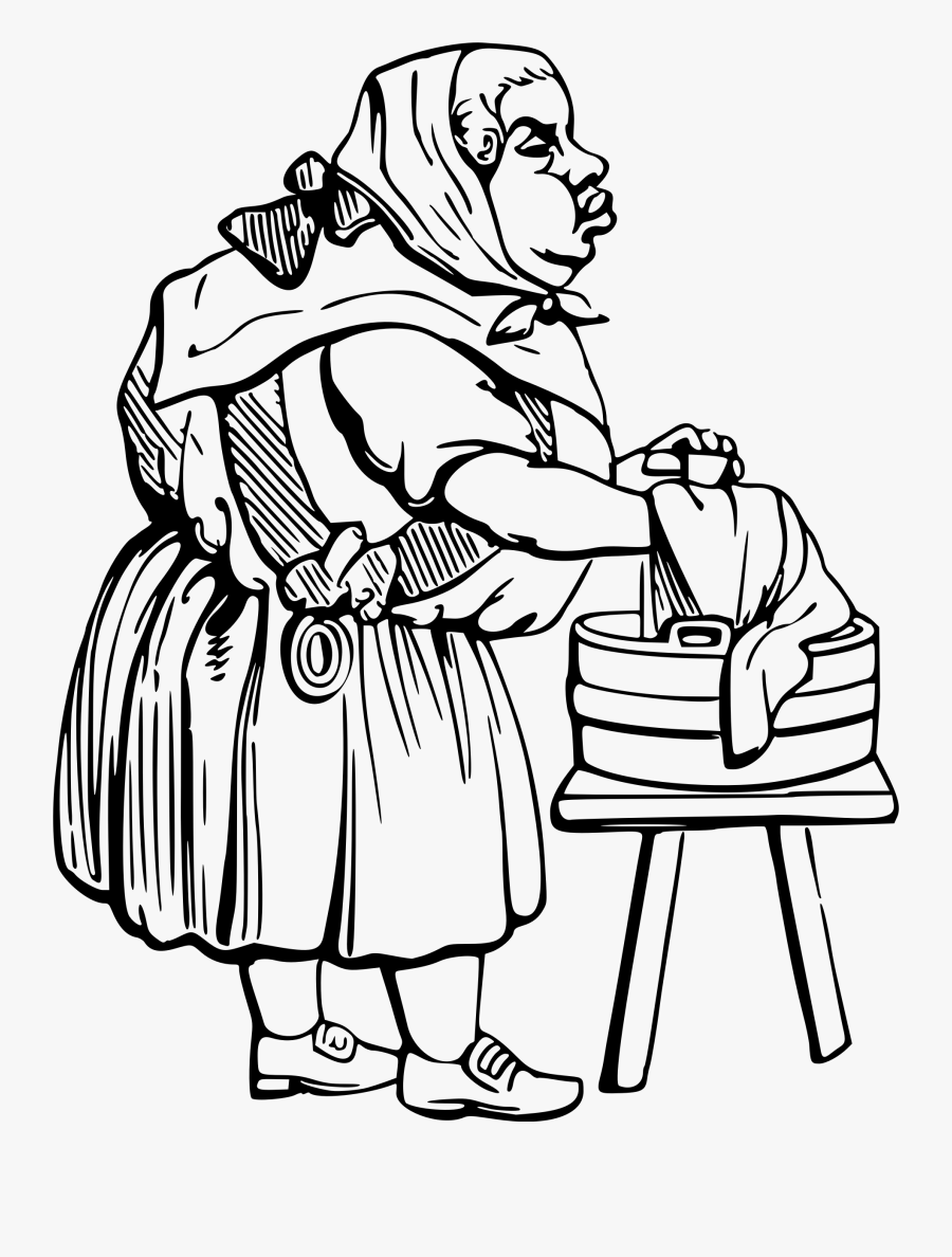 Washer Woman Big Image - Cartoon, Transparent Clipart